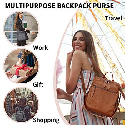 Ladies Fashion PU Leather School Travel Backpack Ladies Small Backpack  Travel Bag Shoulder Bag Multifunctional Bag