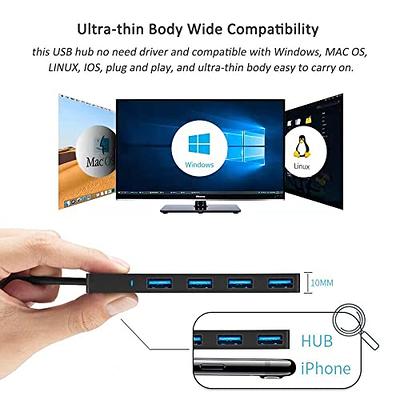 Gris Hub USB 3.0 4 ports Hub USB High Speed ​​Type c Splitter 5