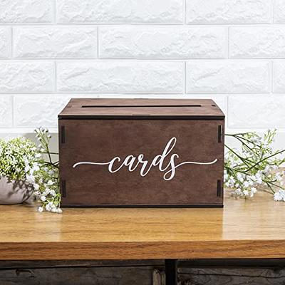 Personalized Wooden Cards Trunk with Slot and Lock - Wedding Decor