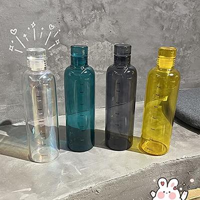 500ml Milk Juice Cute Water Bottle with Time Scale, Portable Colorful Water Cup Grass Bottles Creative Handy Cup, Glass Beverage Bottles, Size: 8.86