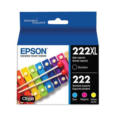 EPSON 222 Claria Ink High Capacity Black & Standard Color Cartridge Combo  Pack (T222XL-BCS) Works with WorkForce WF-2960, Expression XP-5200 - Yahoo  Shopping