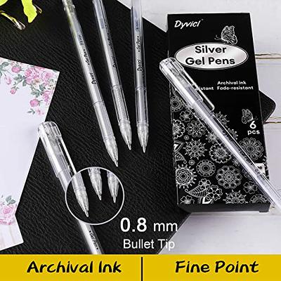 Brusarth White Gel Pen Set - 0.8 mm Extra Fine Point Pens Gel Ink Pens for  Black Paper Drawing, Sketching, Illustration, Card Making, Bullet