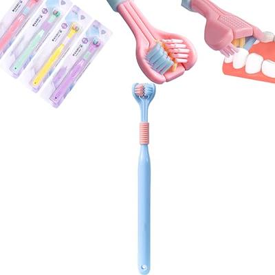 Healeved Denture Brush 4pcs Dual Head Toothbrushes Hard Denture Cleaning  Brush False Teeth Brush for False Teeth Cleaning