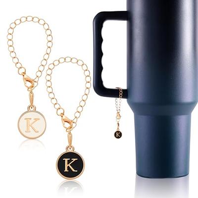 Stanley Cup Accessory Softball & Initial Charm for Tumbler Cup Stanley Cup  Charms Tumbler Jewelry Letters A-Z Available 