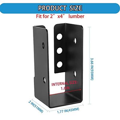 Minneer 12PCS 2 x 4 Joist Steel Brackets Suitable for Wooden Structures  Swing Set, Pet House and Roof Concealed Flanges Q235B Steel Powder Coated