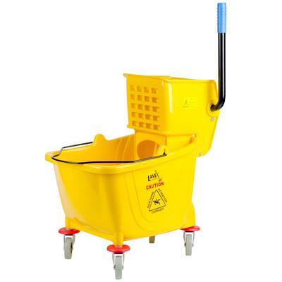 Carlisle 9690414 35 qt Mop Bucket Combo - Side Press Wringer, Soiled Water Insert, Polypropylene, Blue Mop Bucket & Wringer