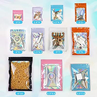 100pack mylar packaging bags for small business sample bag smell proof  resealable zipper pouch bags jewelry food Lip gloss eyelash phone case  bracelet