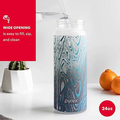 Pyrex 24-Oz Color Changing Glass Water Bottle with Silicone Coating,  Leakproof and Textured Glass Reusable Water Bottle with Flip-Top Lid,  Eco-Friendly, BPA-Free Silicone Coating, Blur Tie Dye - Yahoo Shopping