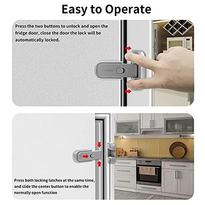 NiHome Child Proof Refrigerator Fridge Freezer Door Lock 2-Pack for Kids  Safety, Child Proof Doorknob for Max 1 (25mm) Sealing Strip for Toddlers  and