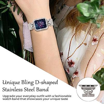 Apple Watch Band Leather Strap Stainless Steel Butterfly Loop