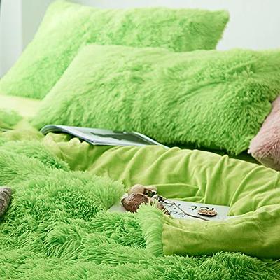 MorroMorn 5 PCS Shaggy Duvet Cover Bedding Set - Fluffy Comforter Cover  Long Faux Fur Luxury Ultra Soft Cozy (Lime, King/California King) - Yahoo  Shopping