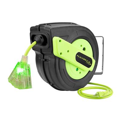 Retractable Extension Cord Reel, 12/3 AWG SJTOW Cord with Grounded Triple  Tap Outlet - Yahoo Shopping