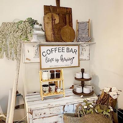 Coffee Bar Organizer, Rustic Coffee Station Organizer for Countertop,  Farmhouse Coffee Bar Accessories Holder, Coffee Pod Storage Rack, Wooden  Shelf