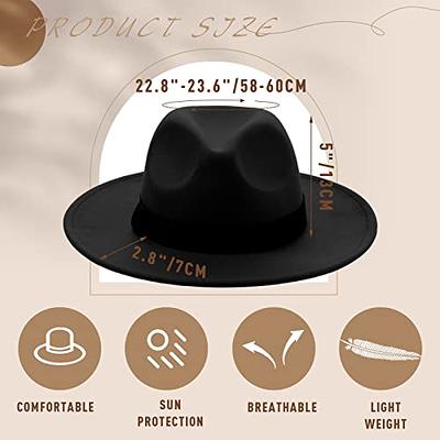 Wide Brim Hats for Women Men Two Tone Dress Hat Felt Panama Hat in Two  Audlt Size