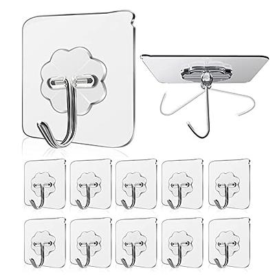 GAViA Large Adhesive Hooks for Hanging Heavy Duty Wall Hooks Self Adhesive  Towel Hook Waterproof Transparent Hooks for Hats Bathroom Shower Outdoor  Kitchen Cup Hooks Curtain Door Coat Hooks 8 Pack 