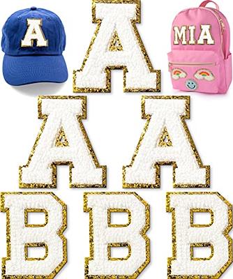 Chenille Letter Patches (6 Pcs), Letter Patches Iron on Big, Varsity Letter  Patches White, Large Iron on Letters, Iron on Letter Patches for Clothing,  Backpacks, Hat, Jackets (3.15inch Letters A+B) - Yahoo