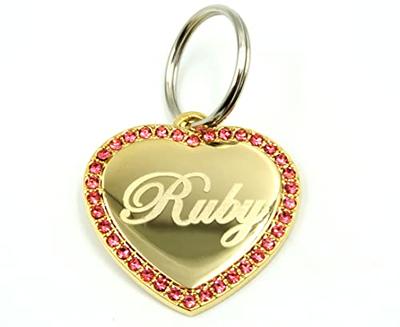 Personalized Gold Plate Dog Tag Key Chain