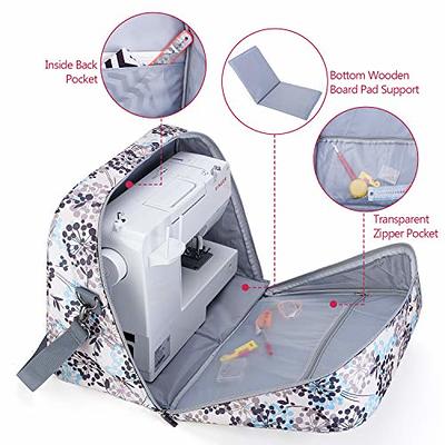  Teamoy Sewing Machine Case, Carrying Tote Bag Storage Organizer  Compatible with Brother, Singer Sewing Machines and Accessories, Gray