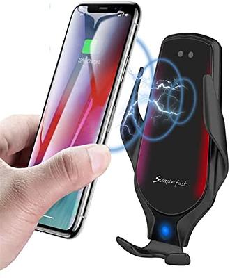 MOKPR Car Phone Holder Wireless Charger, 15W Wireless Car Charger,  Auto-Clamping Car Phone Holder Charger Air Vent Mount Compatible for iPhone