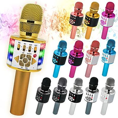 OVELLIC 2 Pack Karaoke Microphone for kids, Wireless Bluetooth Karaoke  Microphone for Singing, Portable Handheld Mic Speaker Machine, Great Gifts  Toys