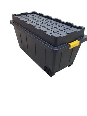 Homz 15 Gallon Black & Gray Plastic Heavy Duty Storage Tote With Lid