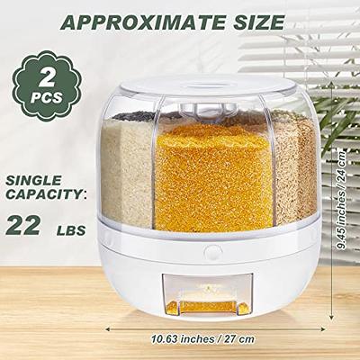 4-grid Rotatable Air Tight Food Storage, Cereal Dispenser, Rice Dispenser,  Multipurpose Food Storage Container Colour: Green 