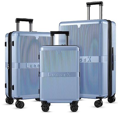 LUGGEX Black Luggage Sets 3 Piece with Spinner Wheels