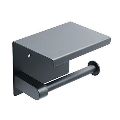 Toilet Paper Holder With Shelf, Matte Black Sus 304 Stainless