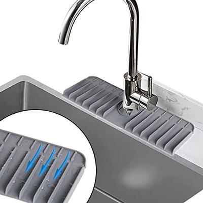 Ternal Sinkmat for Kitchen Sink Faucet, Silicone, Black, Splash Guard & Drip Catcher for Around Faucet Handle