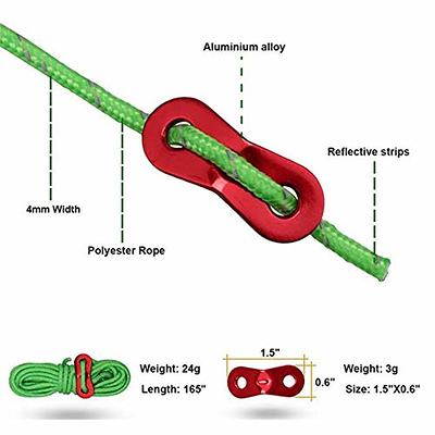 Acenilen 6 Pack Reflective Guyline Tent Rope with Aluminum