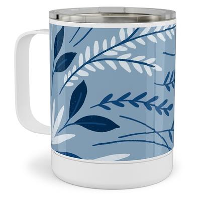 Travel Mugs: Dotty Floral - Blue Stainless Steel Mug, 10Oz, Blue - Yahoo  Shopping