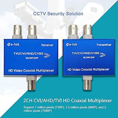 E-link 2CH CVI AHD TVI Coaxial Multiplexer, HD Analog Camera CCTV