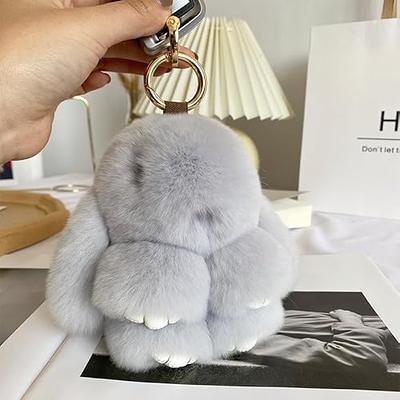 CGHKGVY Soft and Lovely Rabbit Keychain Decoration Pom Pom