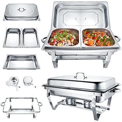 8 qt. Chafing Dish Buffet Set Stainless Chafer with 2 Full & 4 Half Si