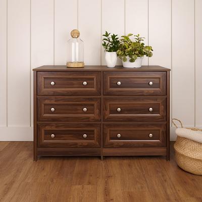 Walker Edison Furniture Company Classic Mid Century Modern 6-Drawer Walnut  Solid Wood Dresser HDR6DDDRWT - The Home Depot