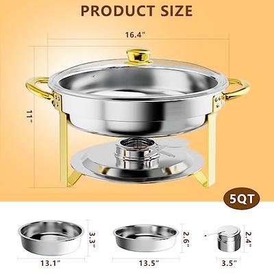 Chafing Dish Buffet Set with Cover Disposable - 21x13 (5 Pack) 9x13 & Lids  (10 Pack) Aluminum Serving Trays, Catering Pans for Keeping Food Warm