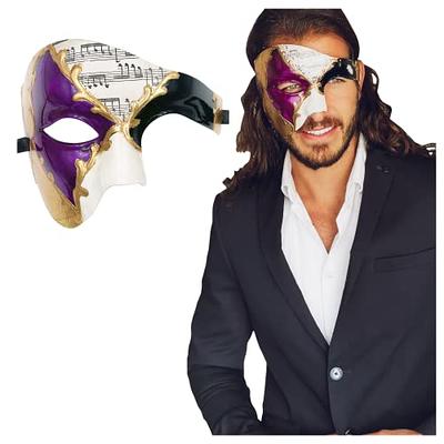 Half Face Masquerade Mask For Men Phantom Of The Opera Mask for Masquerade  Party, Venetian Party, Mardi Gras, Halloween & Cosplay - Yahoo Shopping