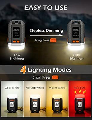 Camping Lantern Battery Powered LED Camping Light Dimmable Water-Resistant  Lantern COB High Brightness for Survival Hiking Fishing Hurricane Snow  Emergency Lighting