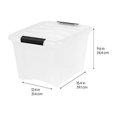 HOMZ 10 gal. Durable Molded Plastic Storage Bin with Secure Lid in Black  and Silver 6610BKTS.10 - The Home Depot