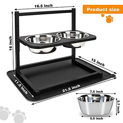 Lapensa Elevated Dog Bowls, Stainless Steel Raised Dog Bowl with Adjustable  Stand, Double Dog Food and Water Bowl for Small Medium Large Dogs, (Deep