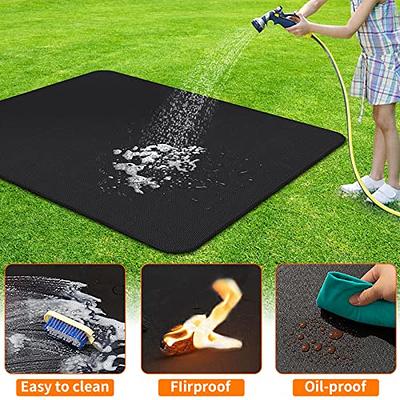 Outdoor Camping Flameproof Fabric Barbecue Floor Mat Fiberglass