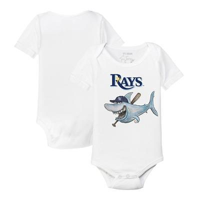 Youth Tiny Turnip White/Navy Tampa Bay Rays Baseball Love 3/4-Sleeve Raglan T-Shirt Size: Small