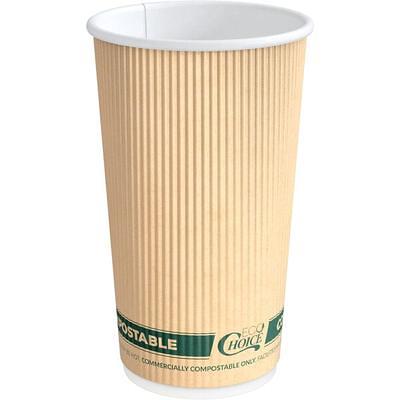 Compostable Coffee Cups - 16oz Eco-Friendly Paper Hot Cups