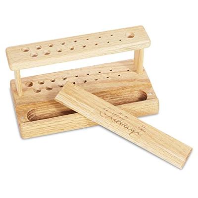 Olikraft 14-Piece Ergonomic Crochet Hook Set with Wooden Holder