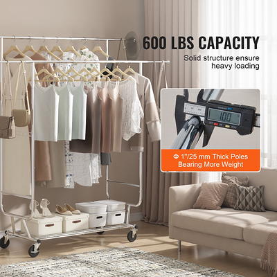 Chrome Heavy-Duty Double Hanging Garment Rack