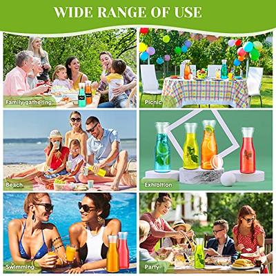 DilaBee Plastic Water Pitcher With Lid (32 Oz) Carafe Pitchers for Drinks,  Milk, Smoothie, Iced Tea Pitcher, Mimosa Bar Supplies - Juice Containers  with Lids for Fridge - Food Grade BPA-Free (6-Pack) 