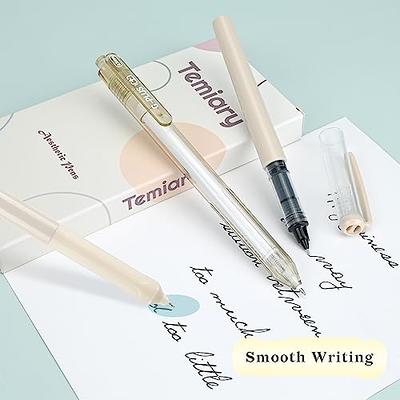 Temiary 6Pcs Retractable Gel Pens for Journaling, Black Ink Fine Point  Smooth Sketching Aesthetic Cute Pen, Quick Dry No Bleed & Smudging, Pastel