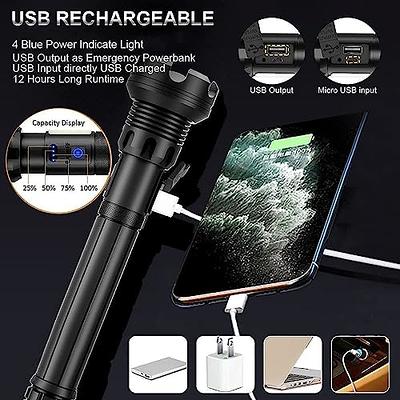 Rechargeable Flashlight Powerful Laser Camping Usb Long Duration