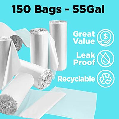 Tasker Clear Trash Bags, 33 Gallon, 100/Count, Large Clear Plastic Recycling Garbage