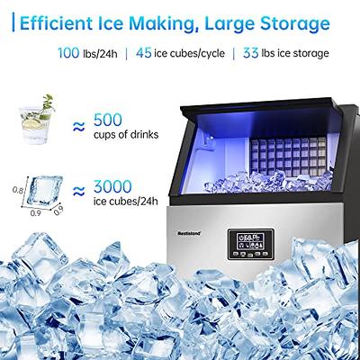 Nugget Countertop Ice Maker - Silonn Chewable Pellet Ice Machine with  Self-Cleaning Function, 33lbs/24H, Sonic Ice Makers